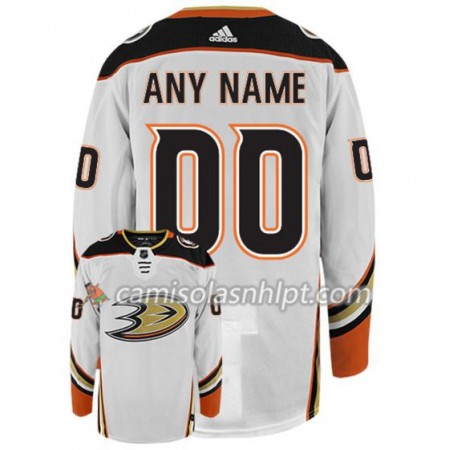 Camisola Anaheim Ducks Personalizado Adidas Branco Authentic - Homem